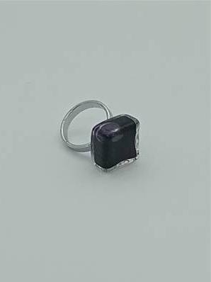 Bague Carrée Losange Milk Noir