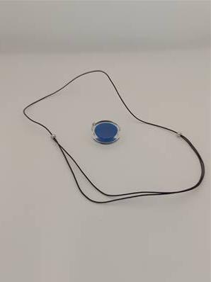 Pendentif collier souple Cachou Billes Bleu foncé