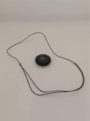Pendentif collier souple Galet Milk Noir