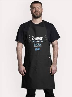 TABLIER ADULTE SUPER PAPA NOIR