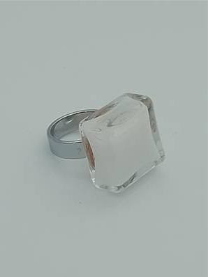 Bague Carrée Milk Blanc