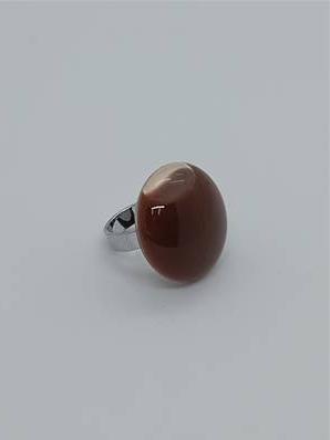 Bague Galet Milk Marron