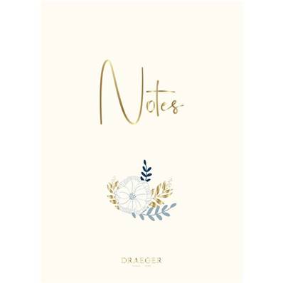 CAHIER A5 POINTS - NOTES BLANC FLEURS