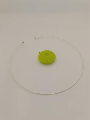 Pendentif collier rigide Galet Milk Vert