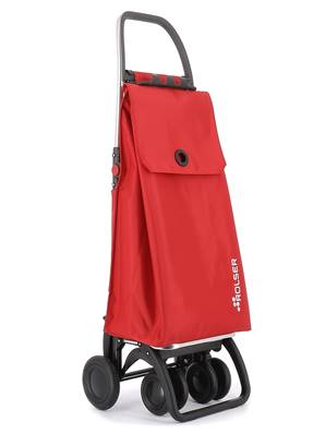 CHARIOT 4 ROUES PIVOTANTES PLIABLE ROUGE