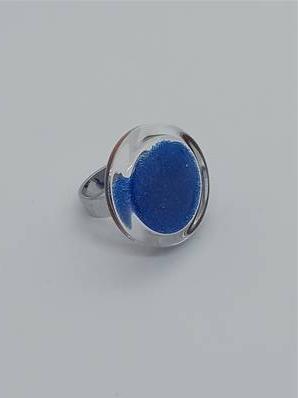 Bague Cachou Billes Bleu Foncé