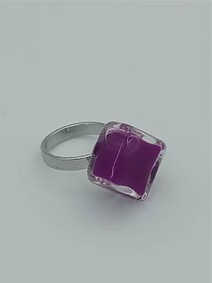 Bague Carrée Losange Milk Violet