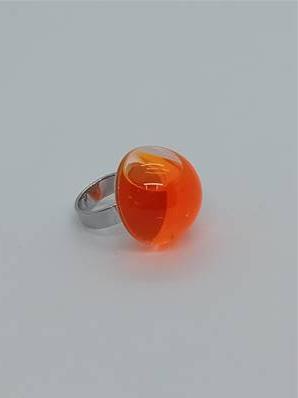 Bague Dôme Transparent Orange