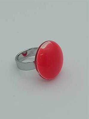 Bague Galet Petit Modèle Milk Rouge