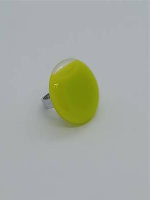 Bague Galet Grand modèle Transparent Vert
