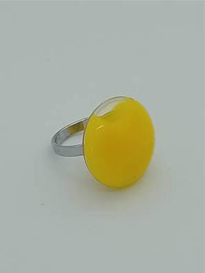 Bague Galet Petit Modèle Milk Jaune