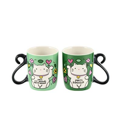 SET DE 2 MINI MUGS HOUBA CHAT BONHEUR