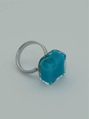Bague Carrée Losange Milk Turquoise