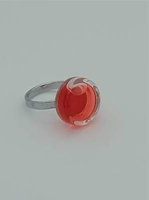 Bague Cachou Petit Modèle Transparent Orange