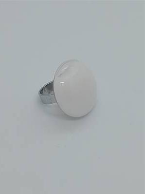 Bague Galet Milk Blanc