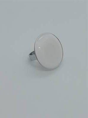 Bague Galet Grand modèle Transparent Blanc