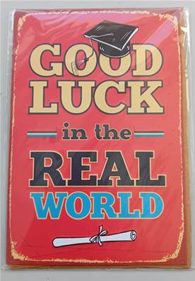 CARTE A5 + ENVELOPPE GOOD LUCK IN THE REAL WORLD