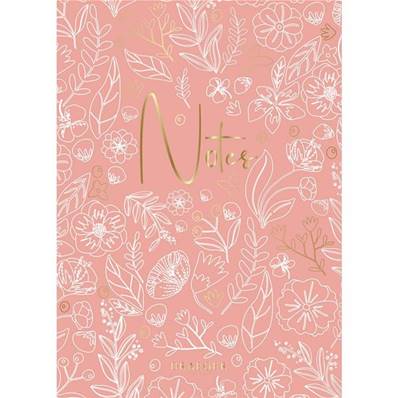 CAHIER A5 POINTS - NOTES ROSE FLEURS