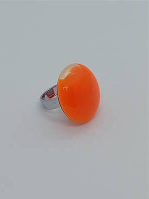 Bague Galet Milk Orange