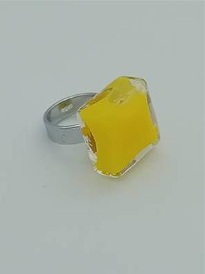 Bague Carrée Milk Jaune