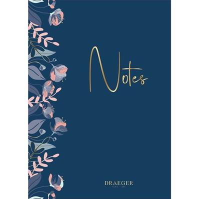 CAHIER A5 POINTS - NOTES BLEU FLEURS