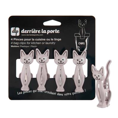 PINCE A SACHETS (X4) CHAT GRIS