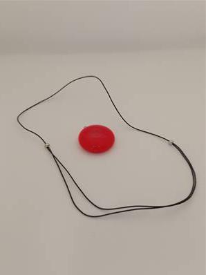 Pendentif collier souple Galet Milk Rouge