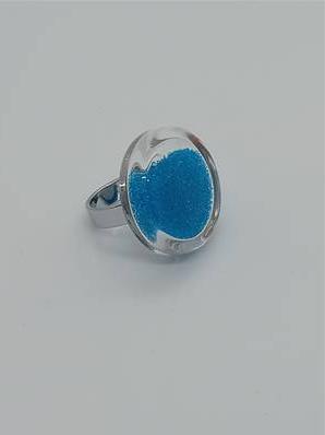 Bague Cachou Billes Bleu clair