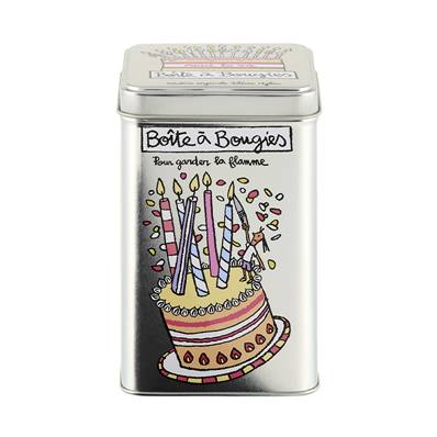 BOITE METAL BOUGIES ANNIVERSAIRE