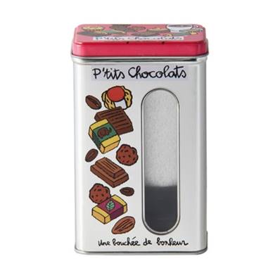 BOITE METAL FENETRE PETITS CHOCOLATS CAFE GOURMAND