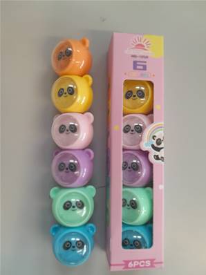 SET DE 6 SURLIGNEURS BOULE PANDA