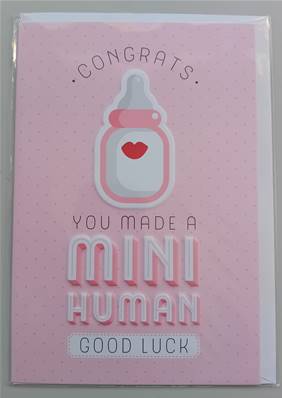 CARTE A5 + ENVELOPPE CONGRATS - MINI HUMAIN GIRL