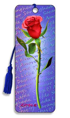 MARQUE PAGES 3D - ROSE ROUGE