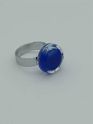Bague Cachou Petit Modèle Milk Bleu foncé