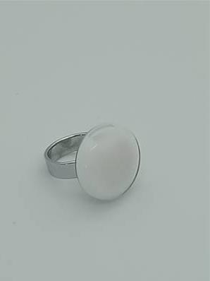 Bague Plate Petit Modèle Milk Blanc