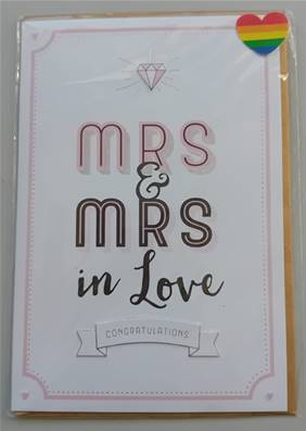 CARTE A5 + ENVELOPPE MRS & MRS IN LOVE