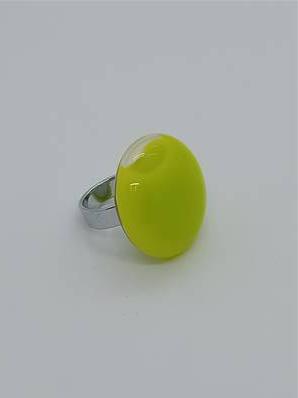 Bague Galet Milk Vert