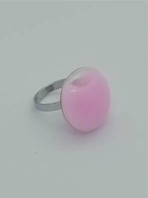 Bague Galet Petit Modèle Milk Bubble gum (rose)