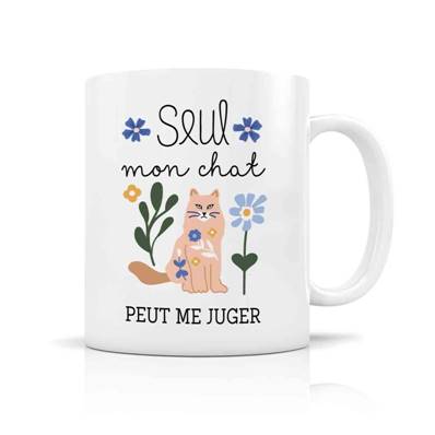 MUG + BOITE SEUL MON CHAT PEUT ME JUGER