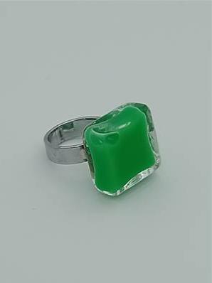 Bague Carrée Milk Vert foncé