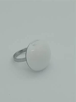 Bague Galet Petit Modèle Milk Blanc