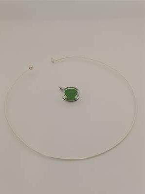 Pendentif collier rigide Cachou Billes Petit Modèle Vert