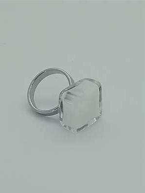 Bague Carrée Losange Milk Blanc