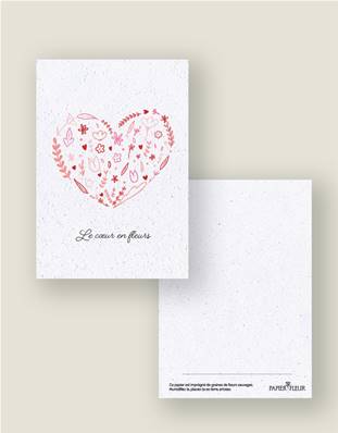 CARTE A PLANTER - LE COEUR EN FLEURS