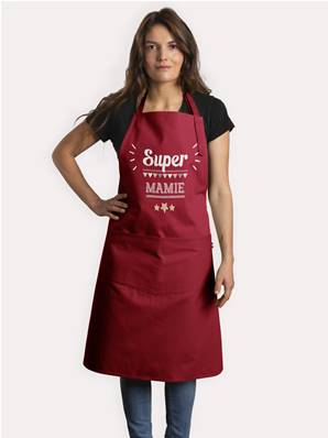 TABLIER ADULTE SUPER MAMIE BORDEAUX
